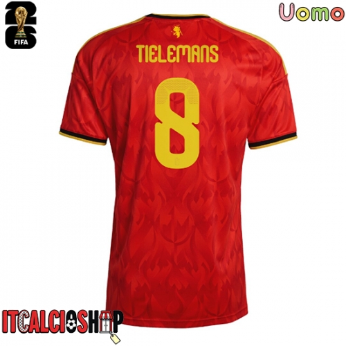 Belgio Youri Tielemans #8 Prima Maglia Mondiali 2026 Manica Corta